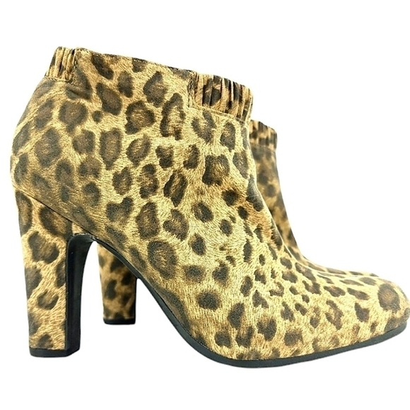 Sam & Libby Shoes - Sam and Libby 10 Leopard Animal Print Vegan Bootie